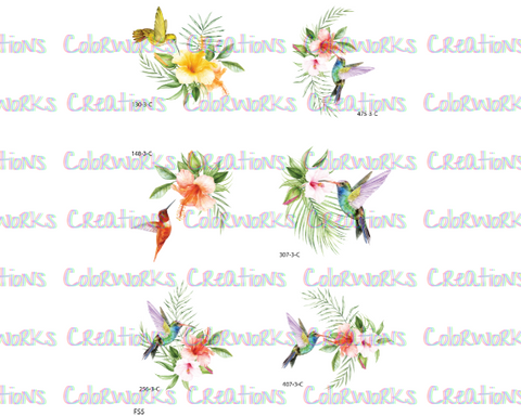 FS5 - Hummingbird with Flowers Full Sheet