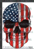 101 - American Flag Skull