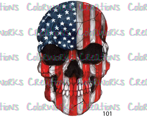 101 - American Flag Skull