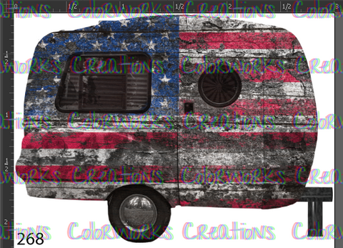 268 - American Flag Camper