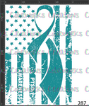 287 - PTSD Awareness American Flag