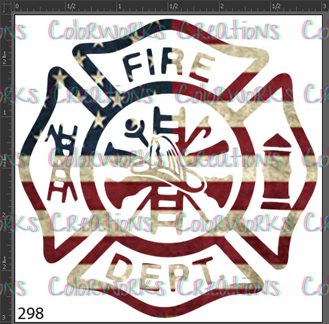 298 - American Flag Firefighter Emblem