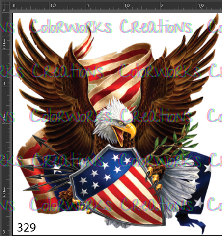 329 - American Flag with Eagle