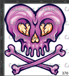370 - Heart Skull and Crossbones