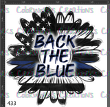 433 - Back The Blue Sunflower