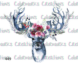 449 - Deer Head with Flowers