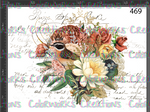 469 - Bird with Flowers and Text