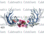 623 - Deer Antlers with Flowers