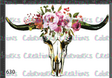 630 - Bull Skull with Flowers