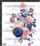 664 - Bird with Flowers and Text