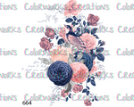 664 - Bird with Flowers and Text
