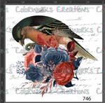 746 - Bird with Flowers and Text