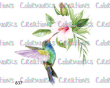 837 - Hummingbird with Flowers